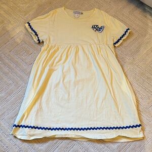 Kids Yellow Dress with Blue Accents ‘Rise’ patch